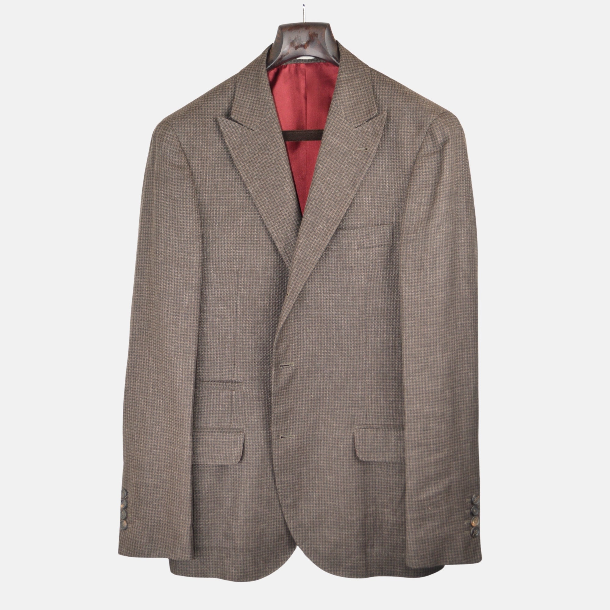 Brown Patterned Suit made of Linen/Wool/Silk (EU 50)