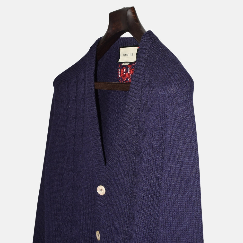 Navy Cardigan made of Wool/Cashmere (L)