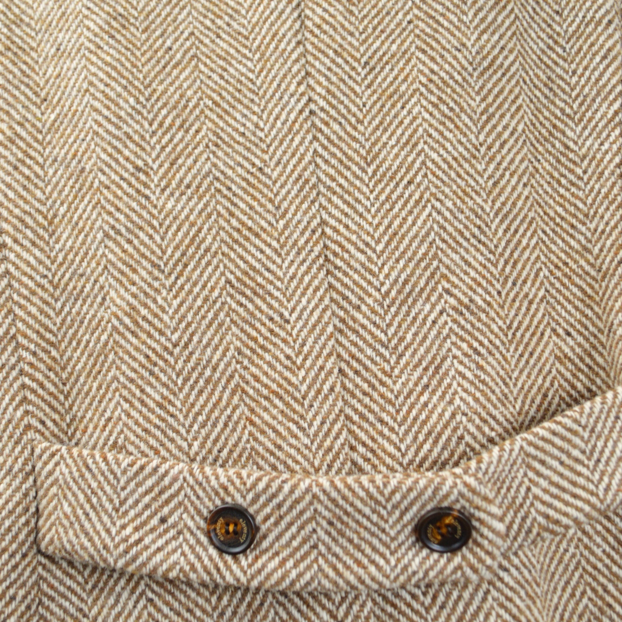 Beige Fischgrat Coat made of Wool (50)