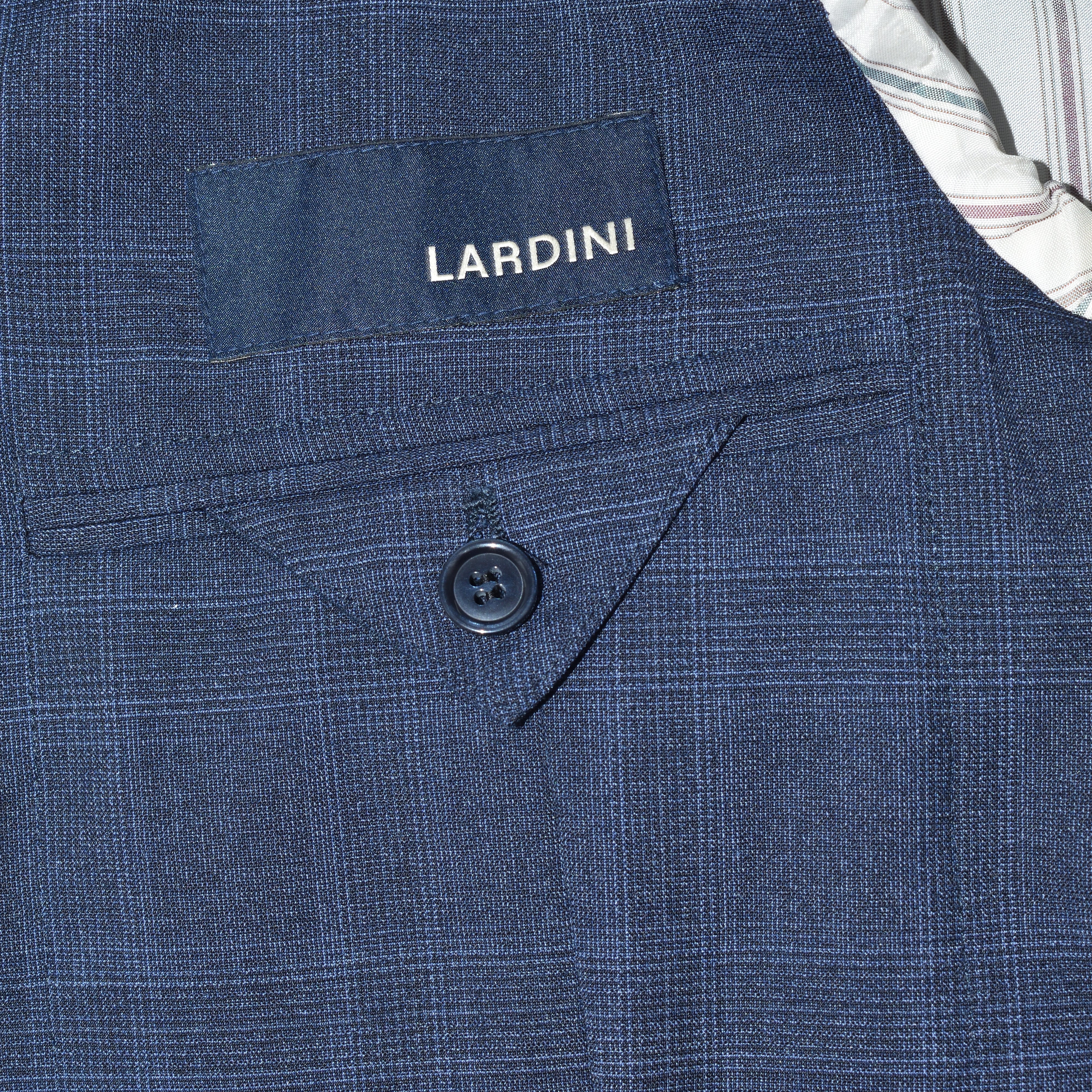Blue Checkered Suit made of Polyester/Wool (EU 50)