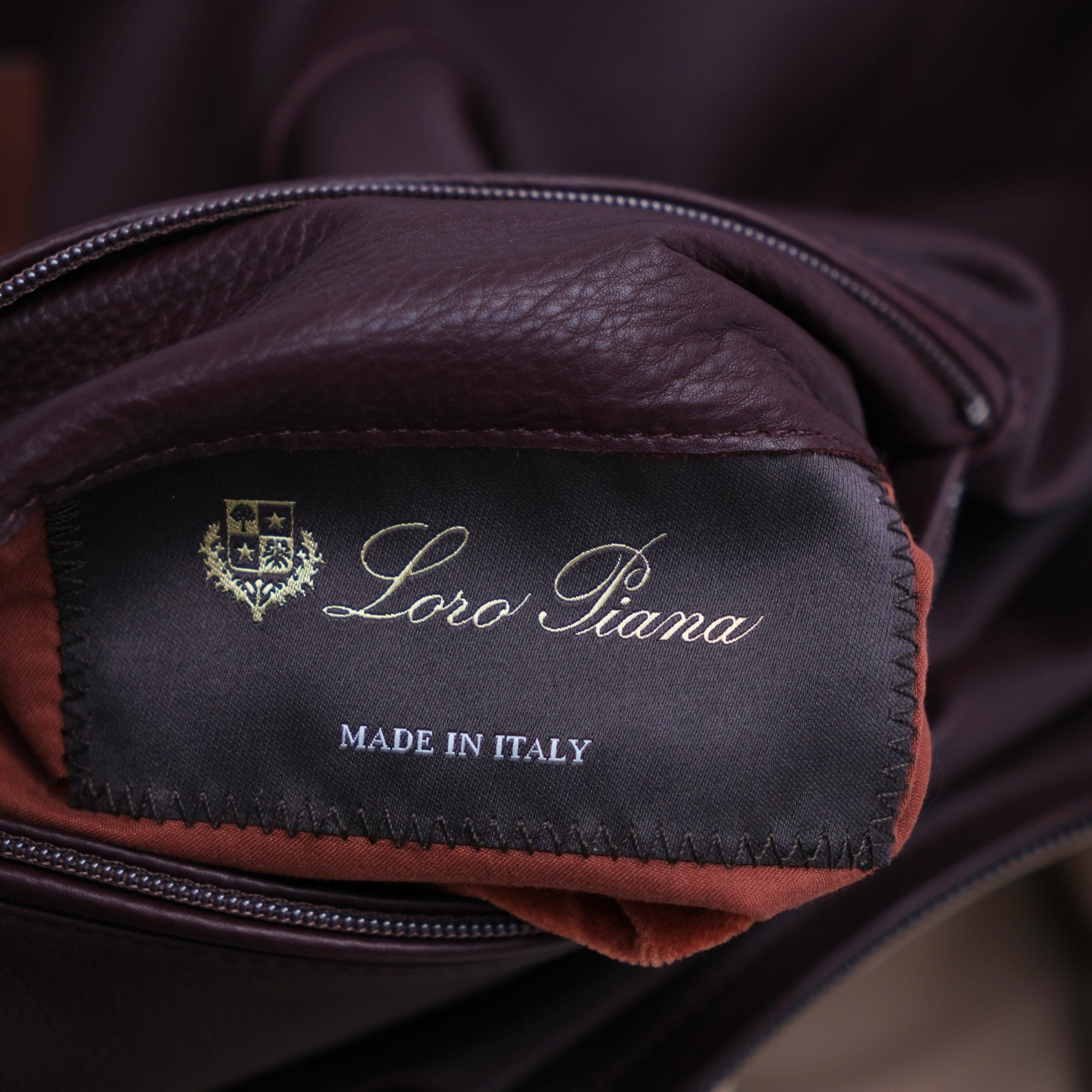 Bordeaux/Taupe Revisable Jacket made of Leather (XXL)