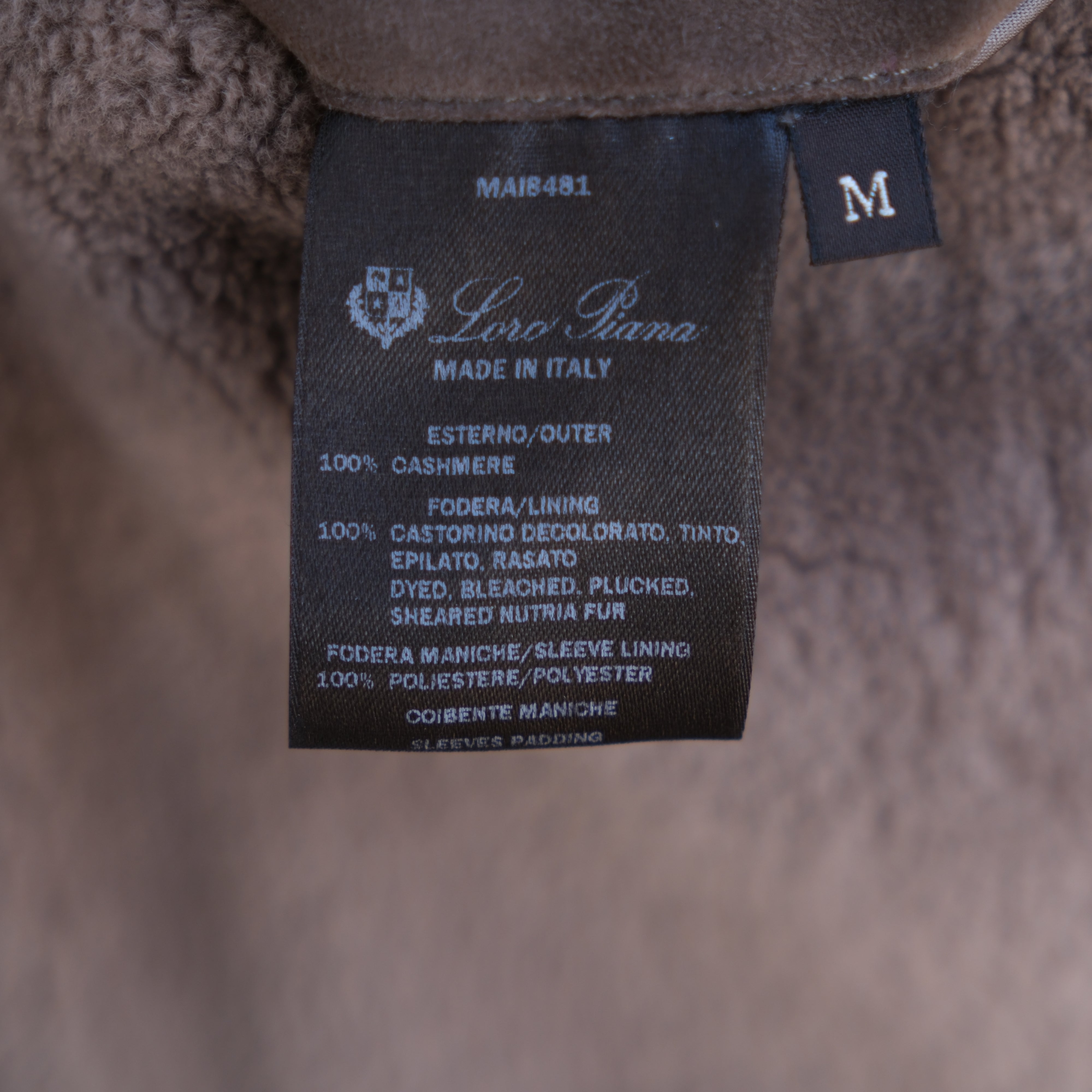 Navy Beaver Lined Cashmere Coat (M)