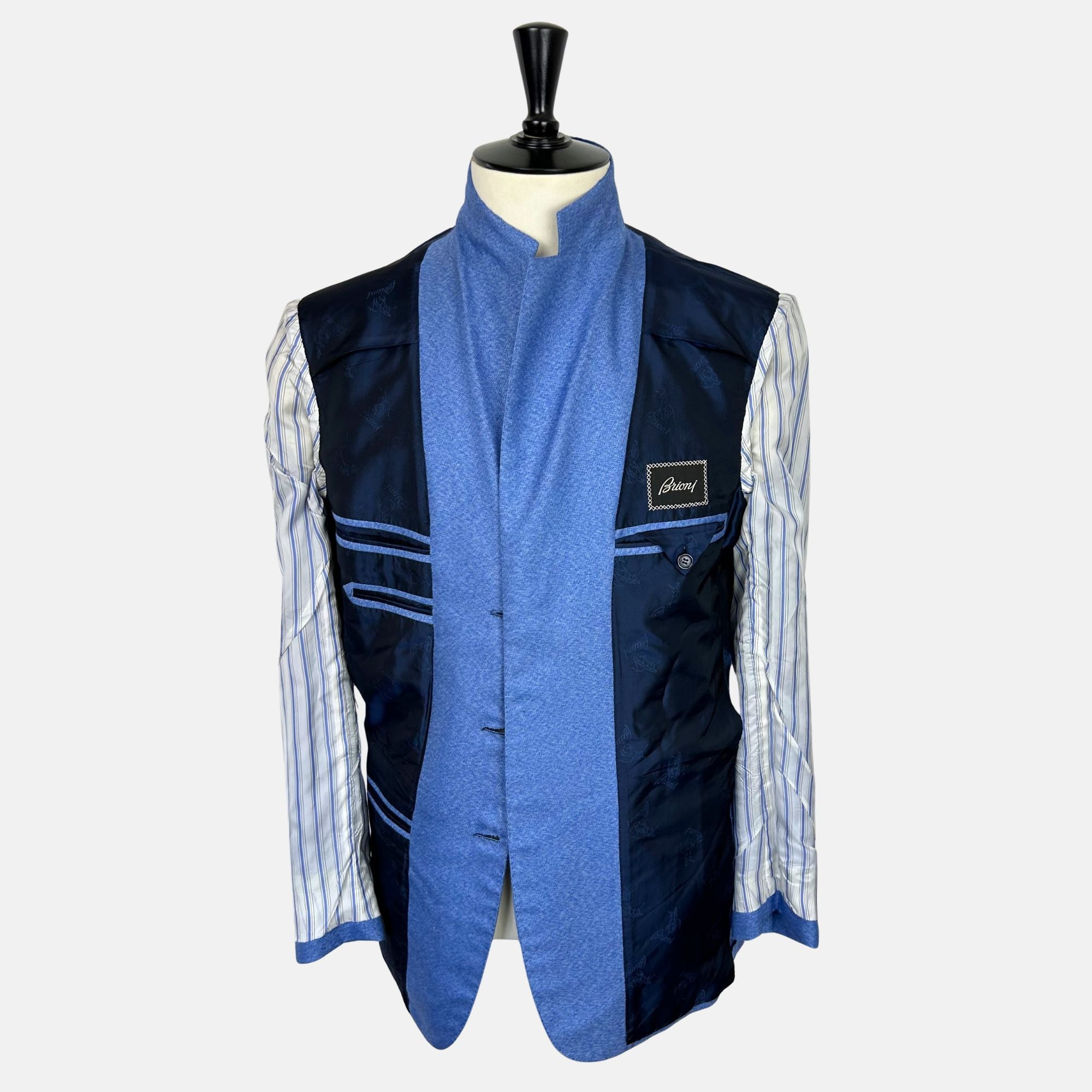Blue Patterned  "Senato" Blazer made of Cashmere/Silk (EU 52)