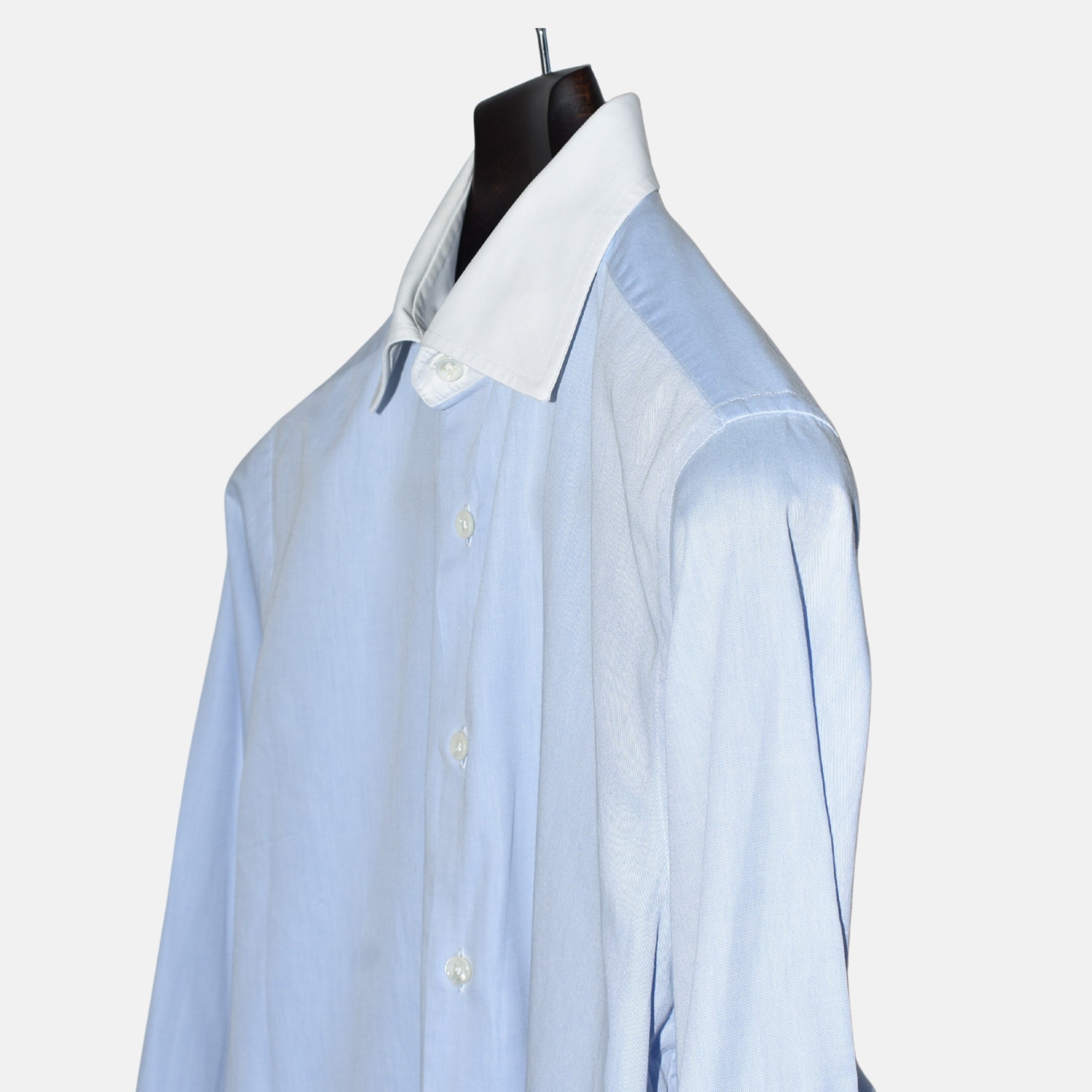 Blue Shirt/White Collar made of Cotton (EU 39)