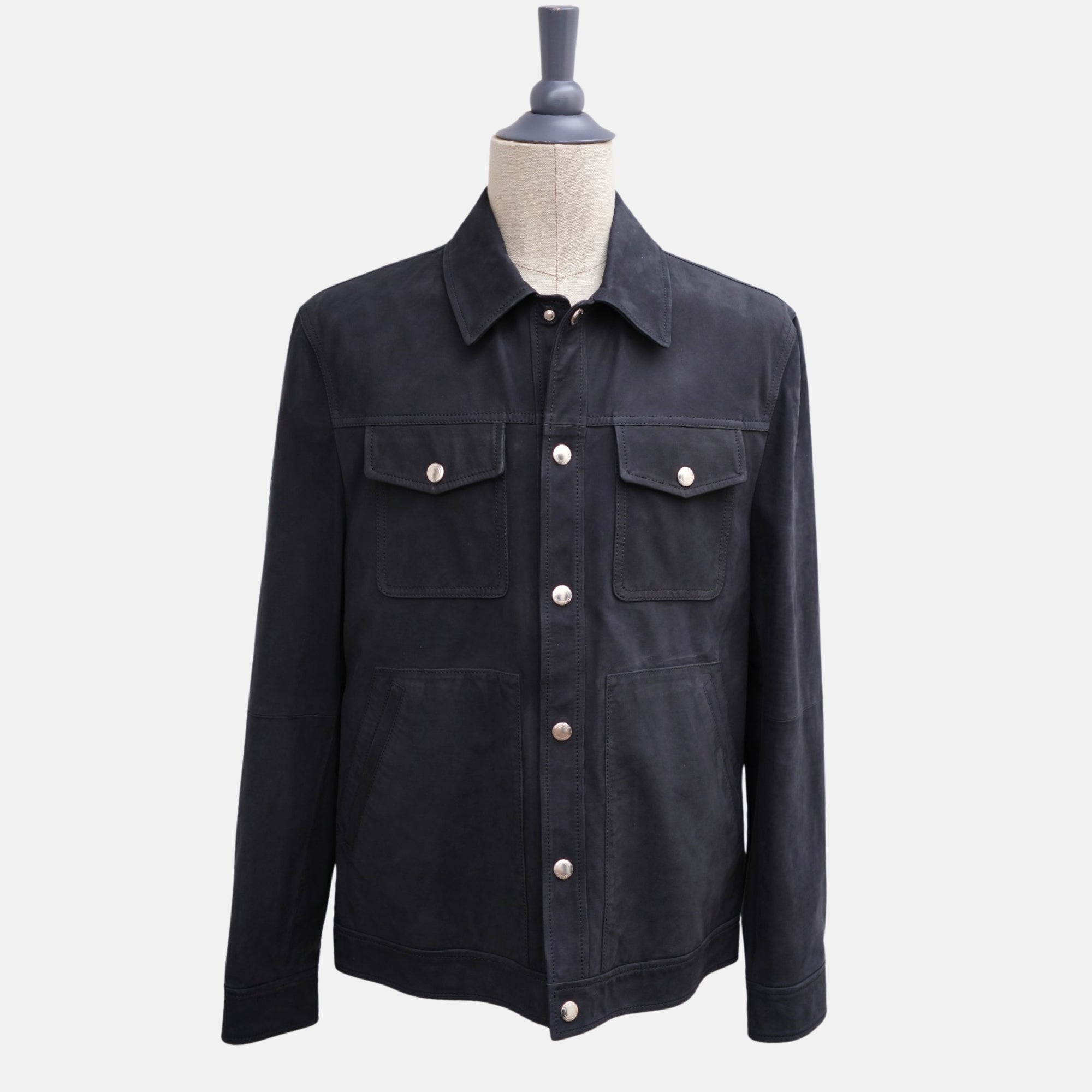 Black Suede Trucker Jacket (L)