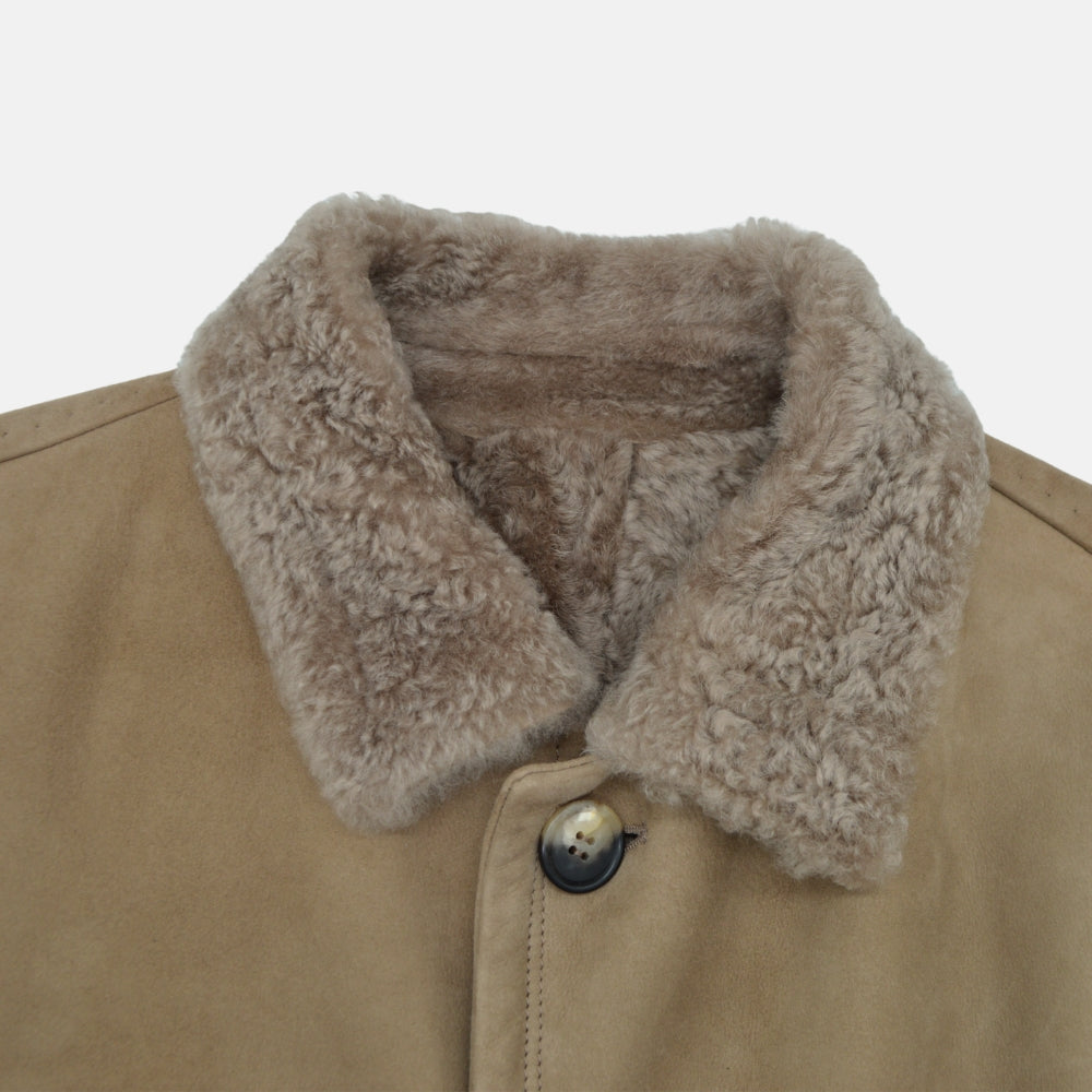 Dark Beige Shearling Coat (54)