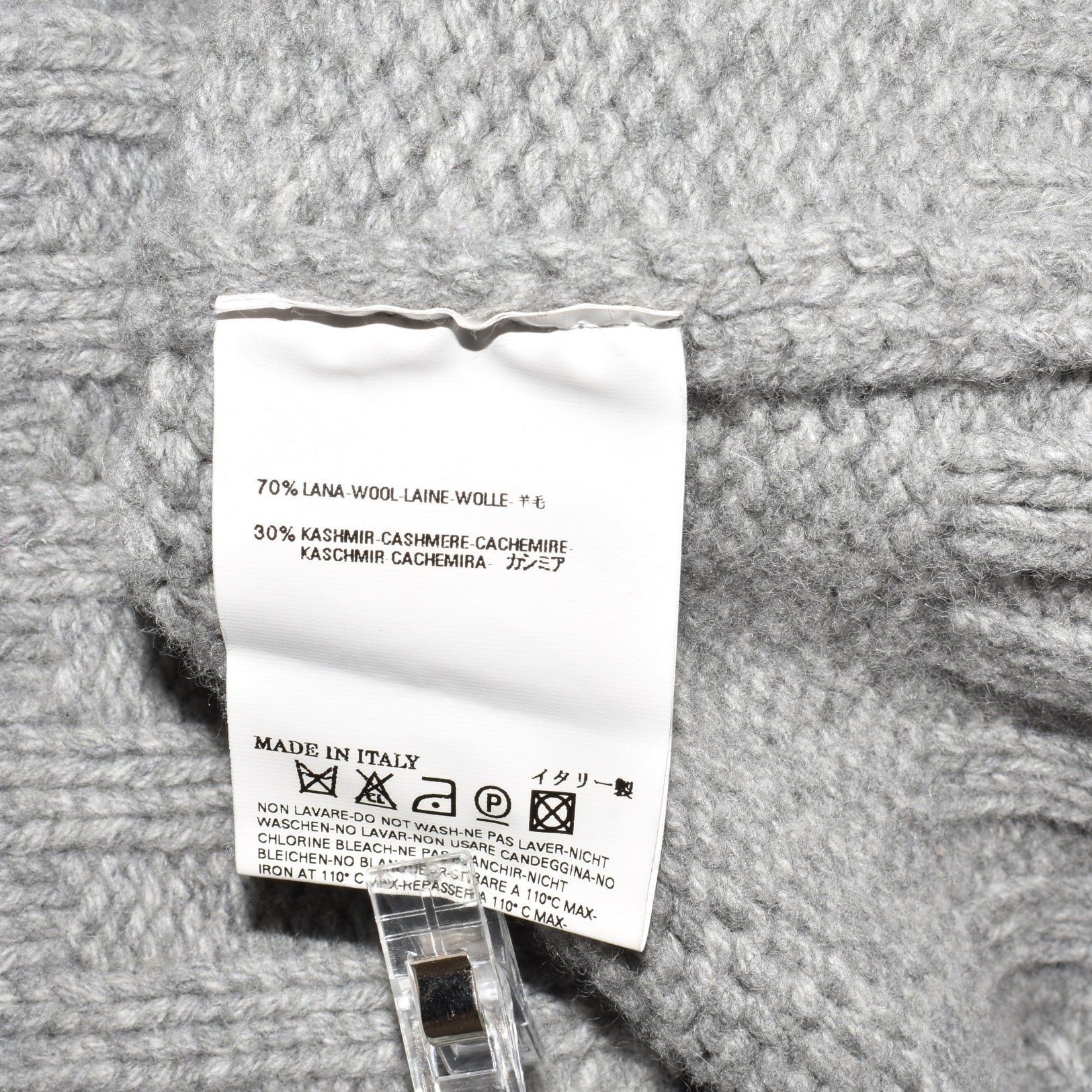 Gray Turtleneck Sweater made of Wool/Cashmere (XL)