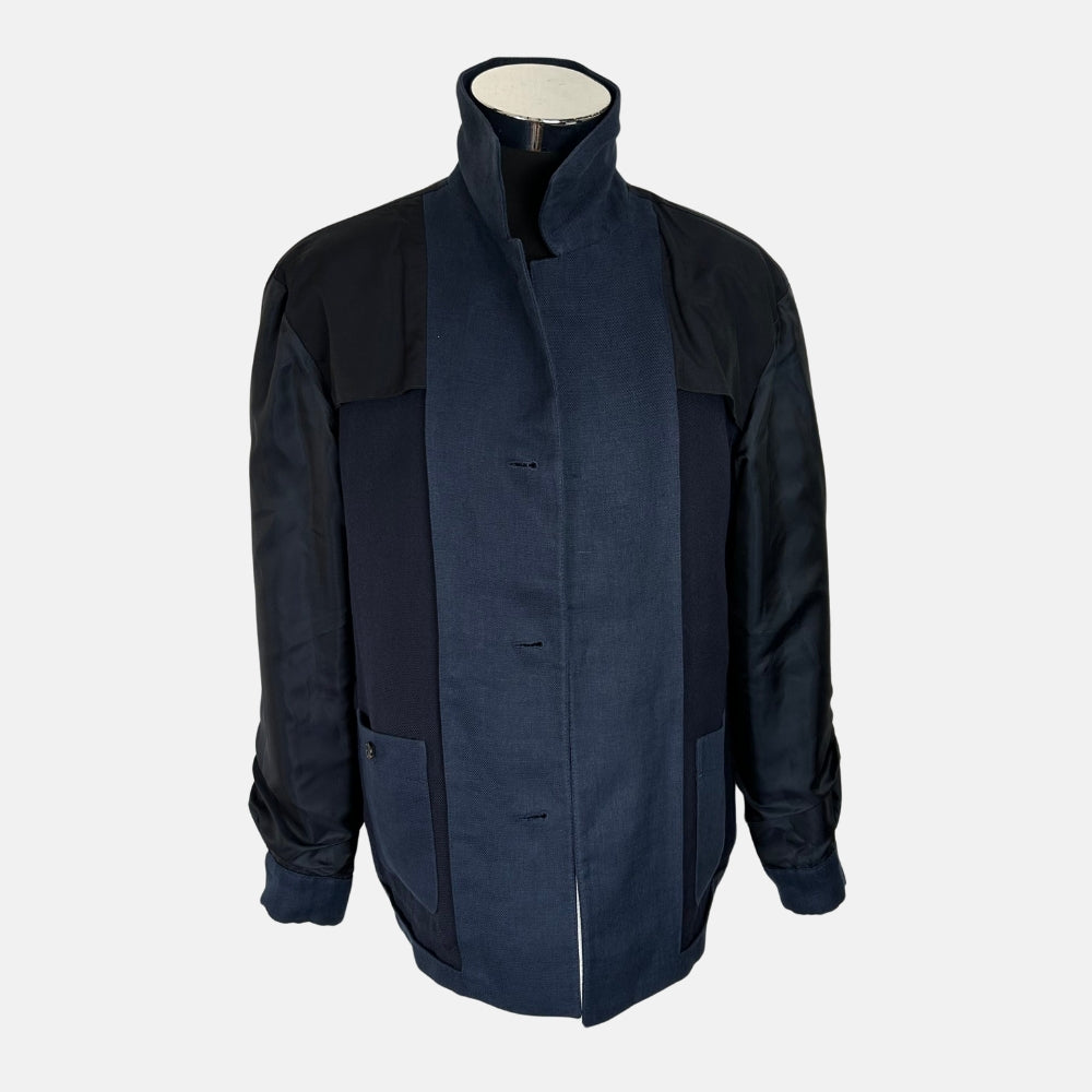 Navy Chore Jacket made of True Hemp/Cashmere/Silk (48)