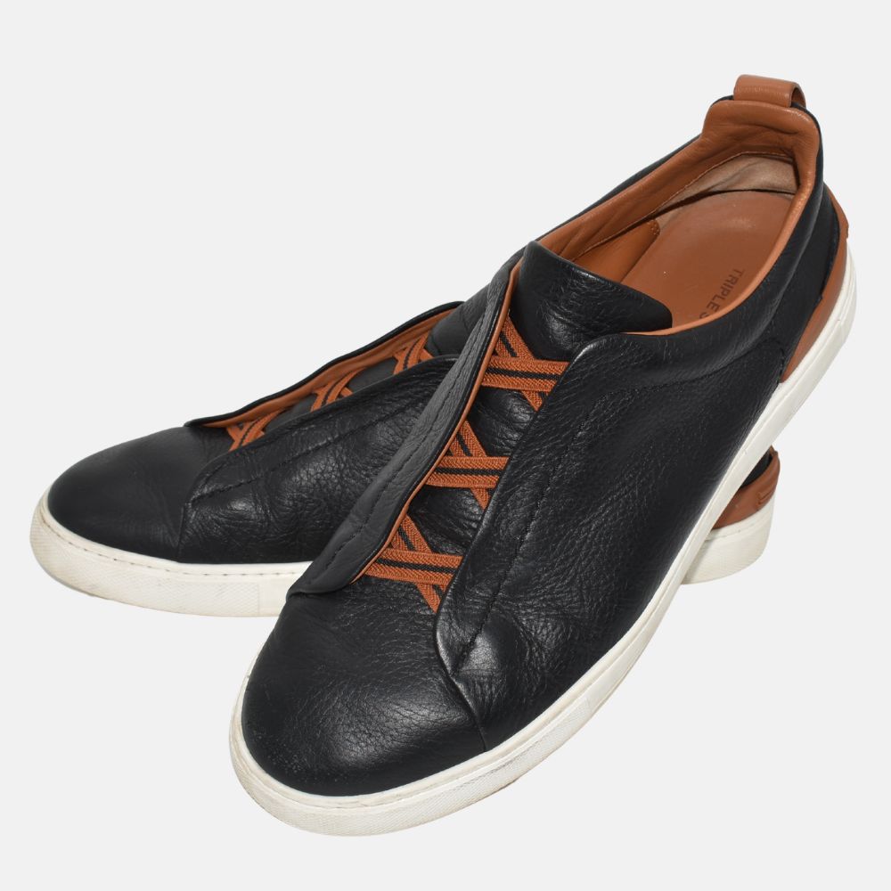 Black Leather Sneakers "Triple Stich" (EU 44)