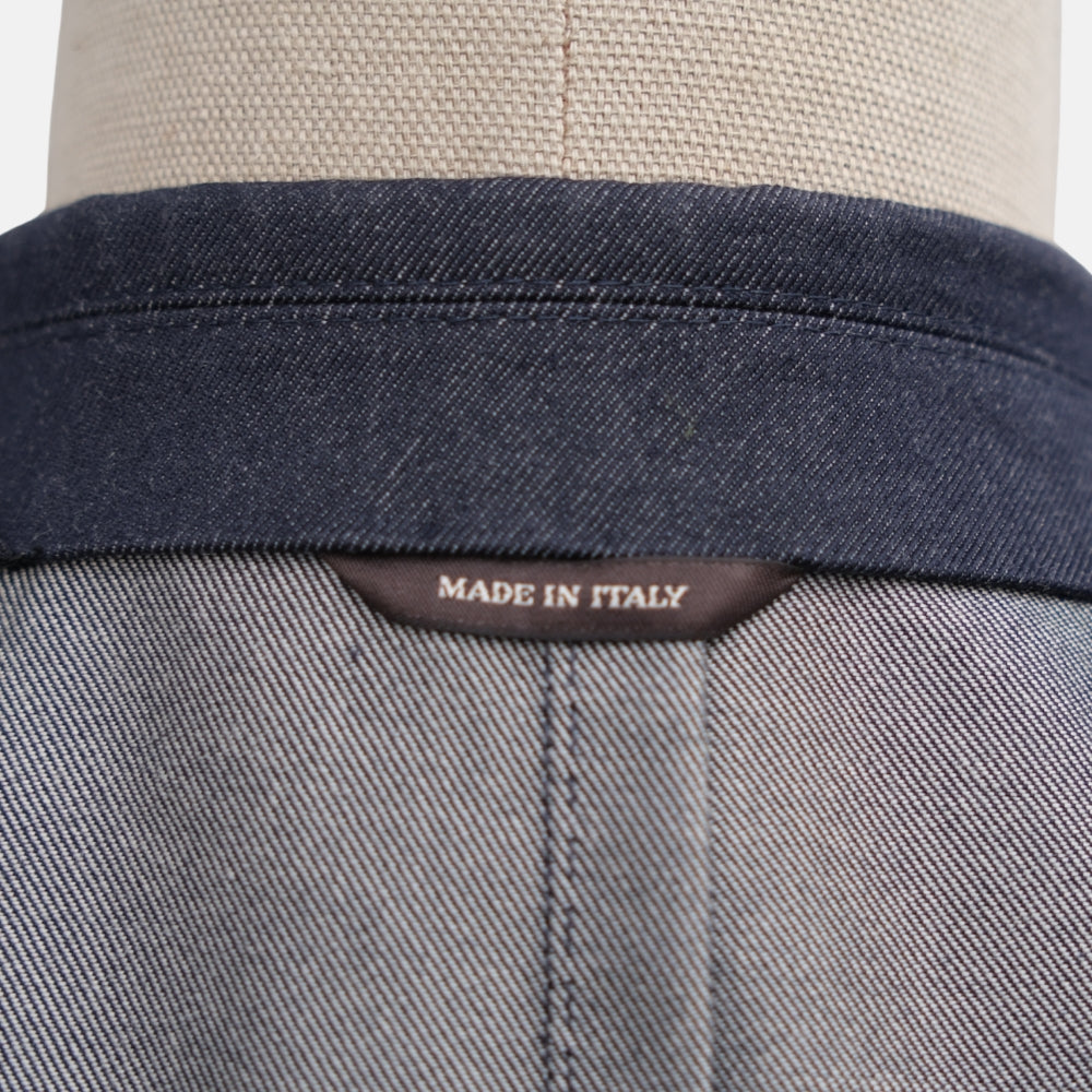 Navy Denim Wool Blend Sport Suit made of Cotton/Wool (EU 48)