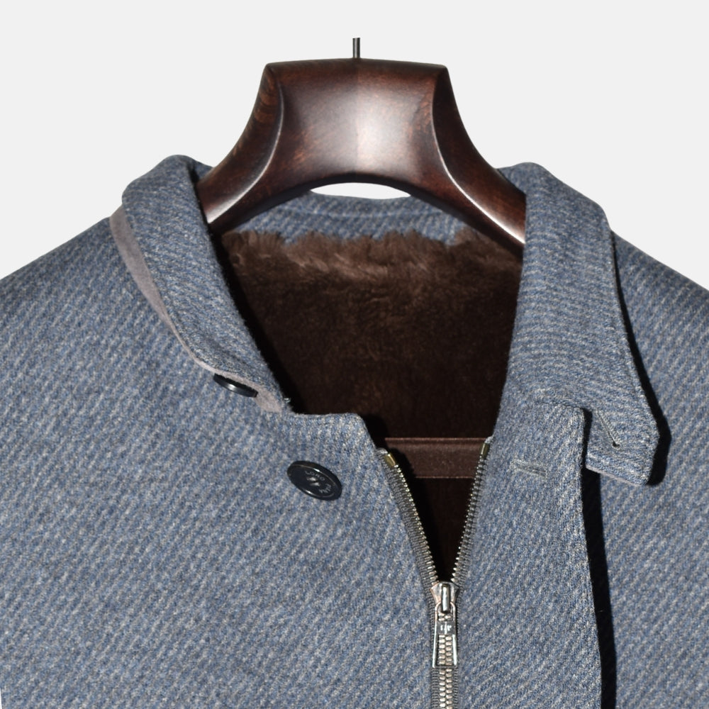 Blue Roadster Nutria Lined Cashmere Jacket (M)