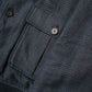 Navy Patterned Linen Blouson