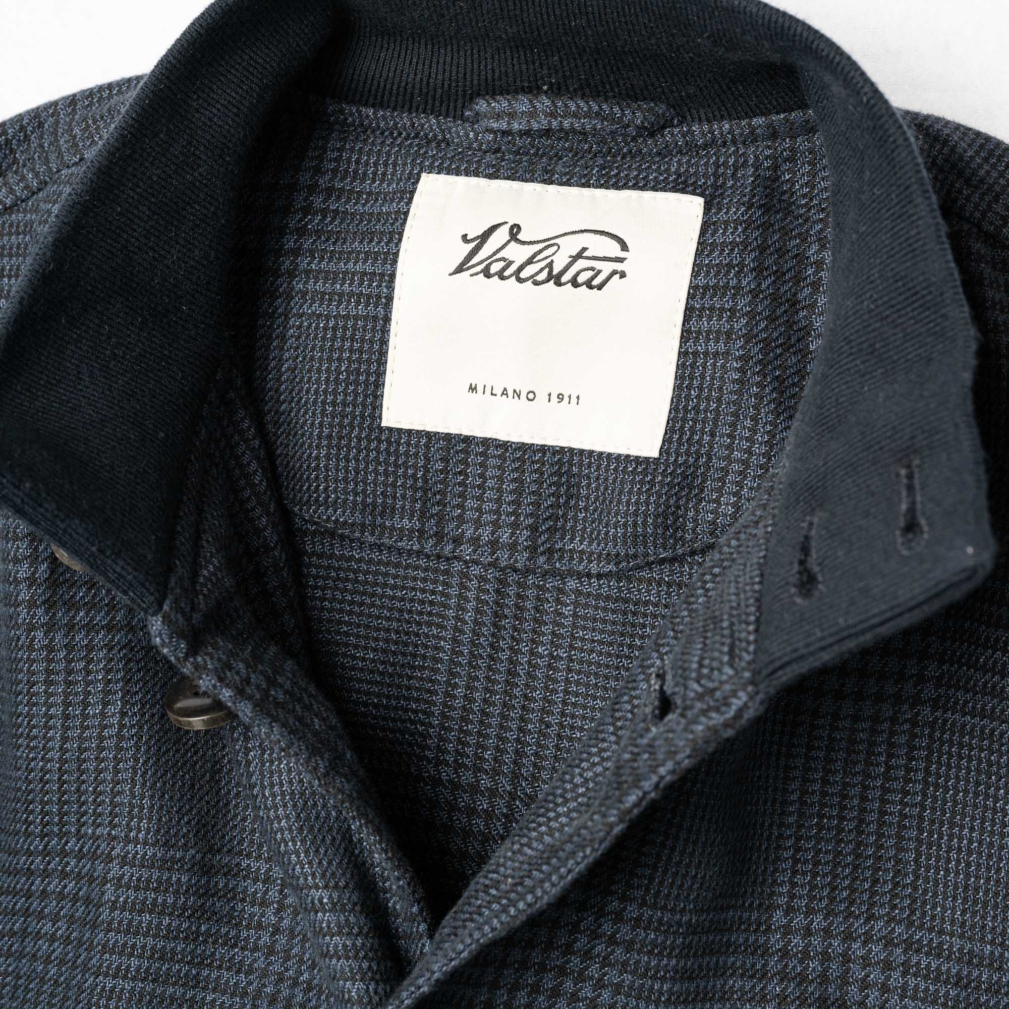 Navy Patterned Linen Blouson