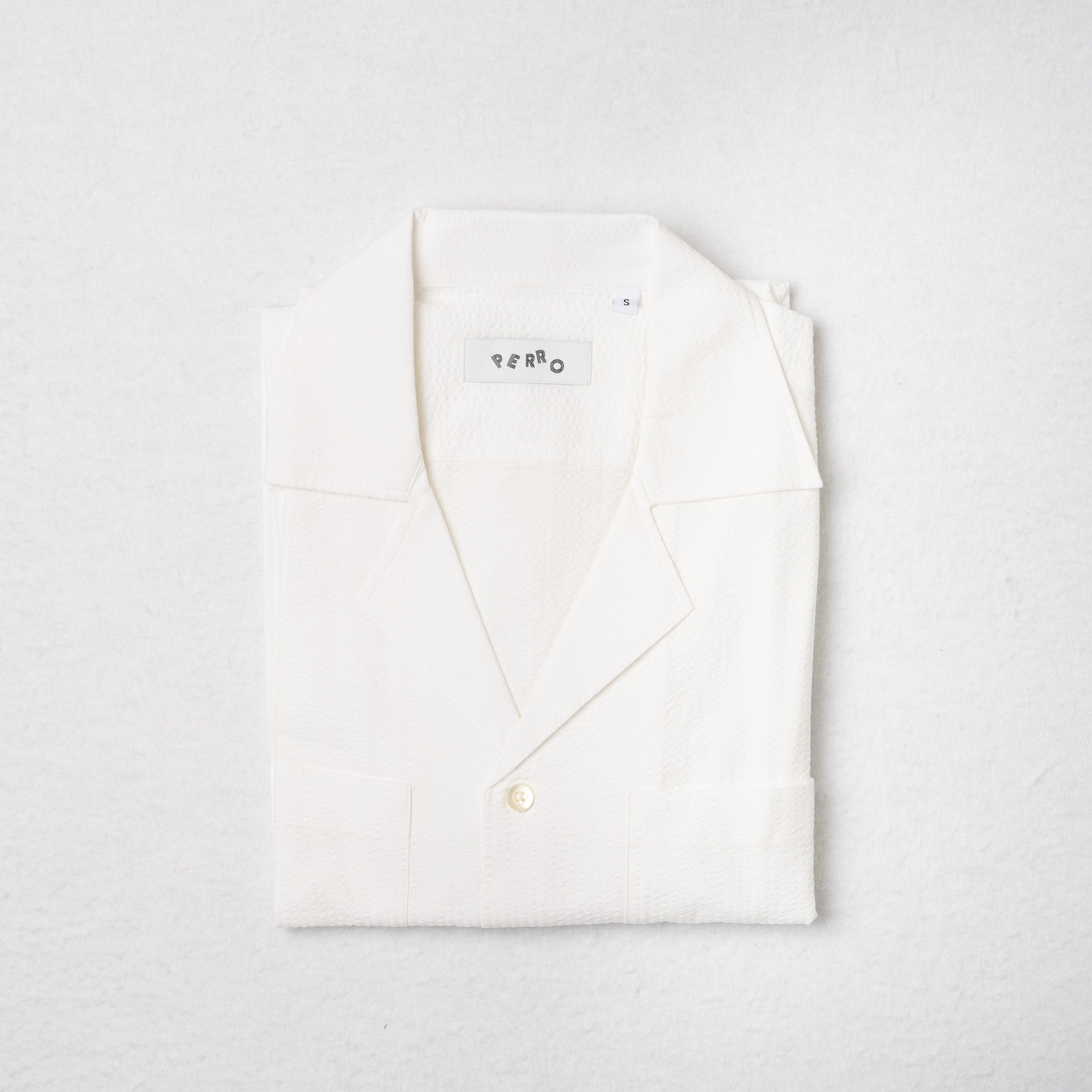 White Seersucker Short Sleeve Shirt