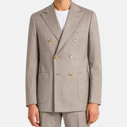 Beige Double Breasted Suit made of Cotton (EU 46, EU 48, EU 50, EU 52)