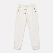 Brunello Cucinelli Beige/White Cotton Jogger Sweatpants – pre-owned luxury menswear at Sanpetuna