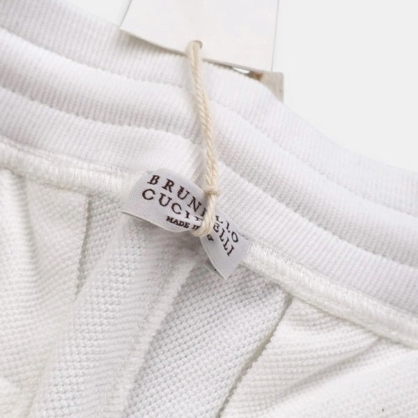 Brunello Cucinelli Beige/White Cotton Jogger Sweatpants – pre-owned luxury menswear at Sanpetuna