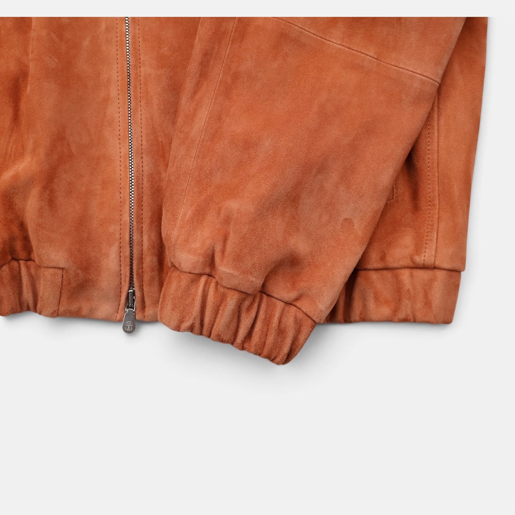 Brunello Cucinelli cognac brown calf leather blouson jacket