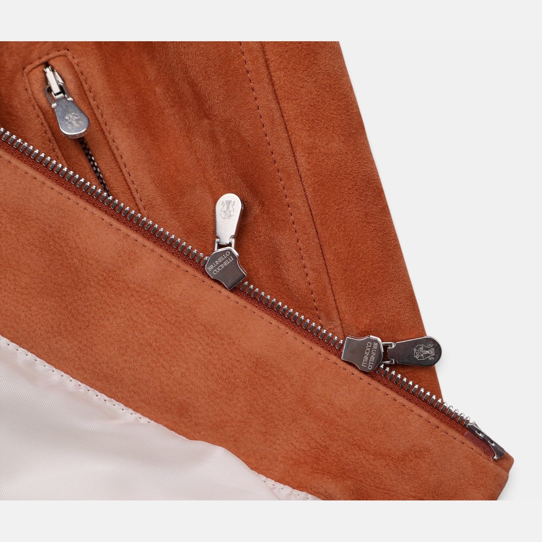 Brunello Cucinelli cognac brown calf leather blouson jacket