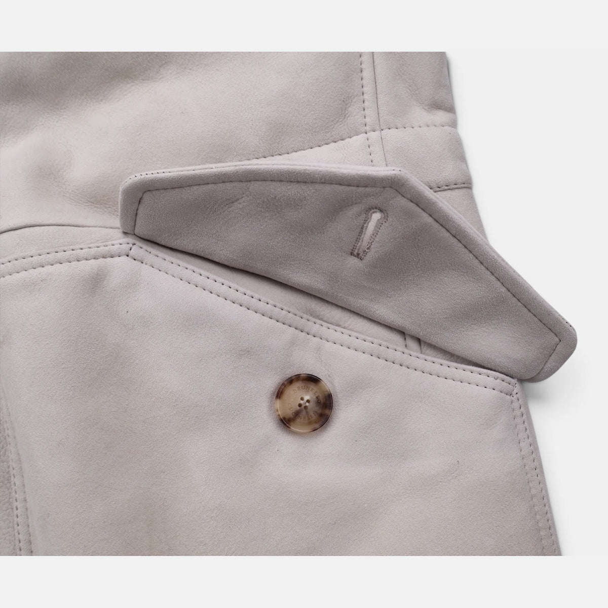 Brunello Cucinelli Suede Shearling Overcoat Light Beige (M)