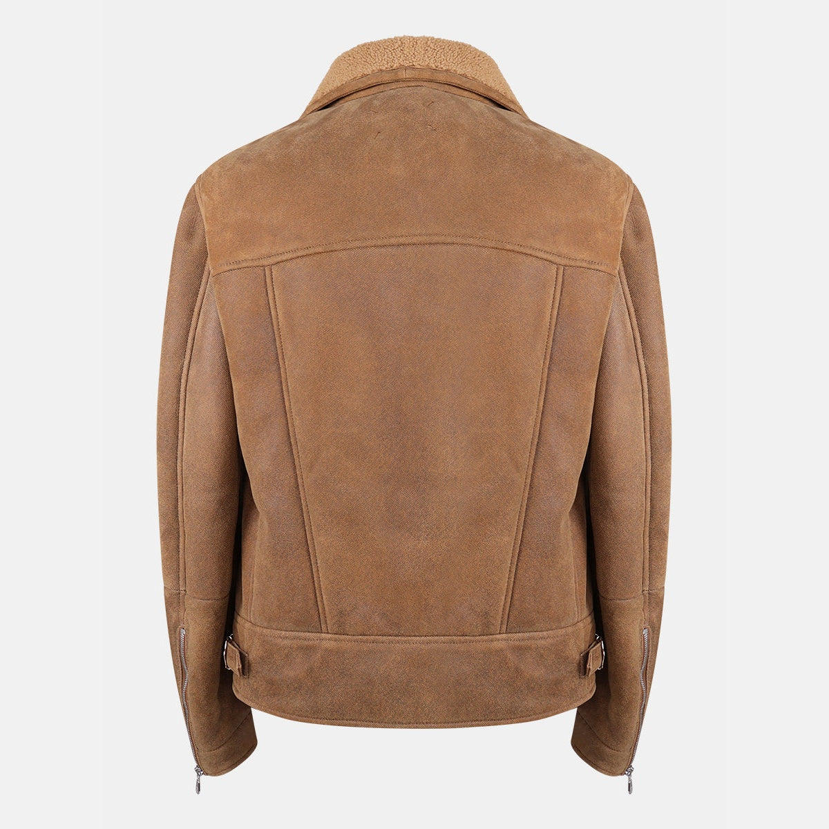 Brunello Cucinelli brown shearling-lined aviator jacket in calf leather