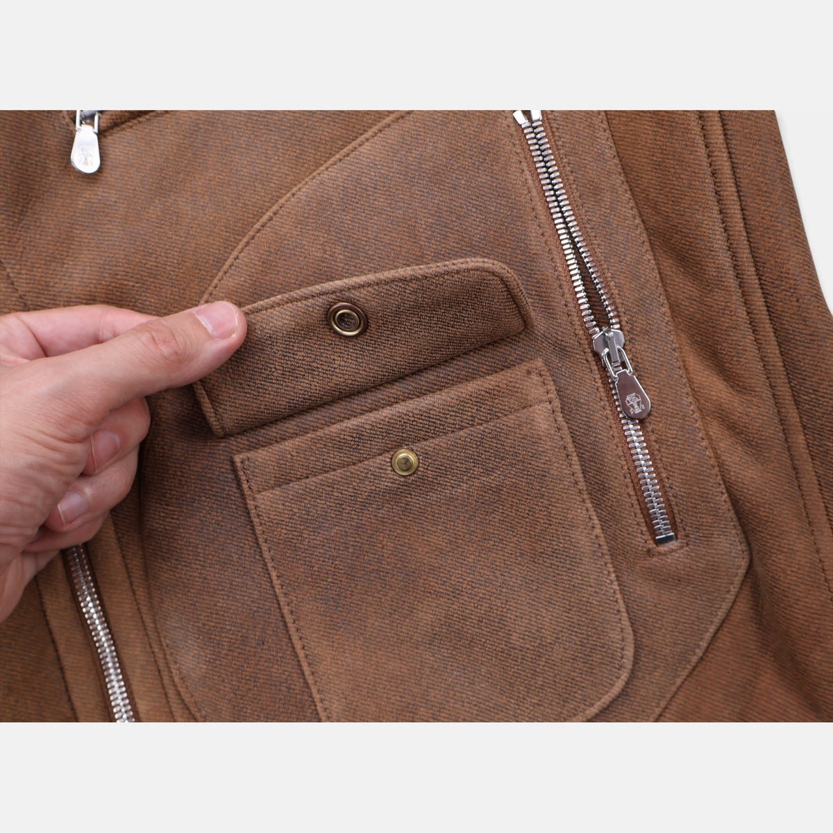 Brunello Cucinelli brown shearling-lined aviator jacket in calf leather