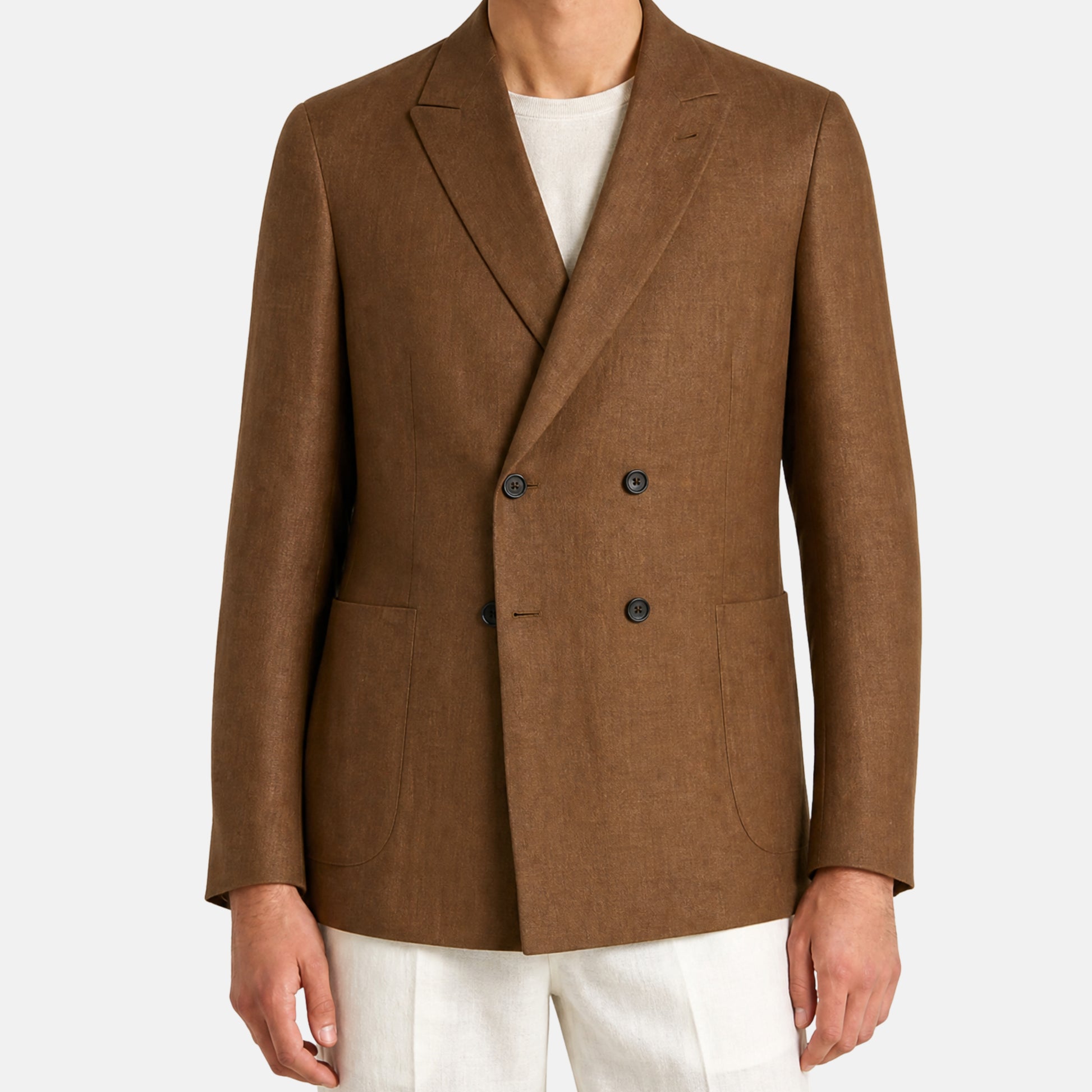 Zegna Camel Coloured Blazer made of Linen/Wool (EU 56) – pre-owned | Sanpetuna
