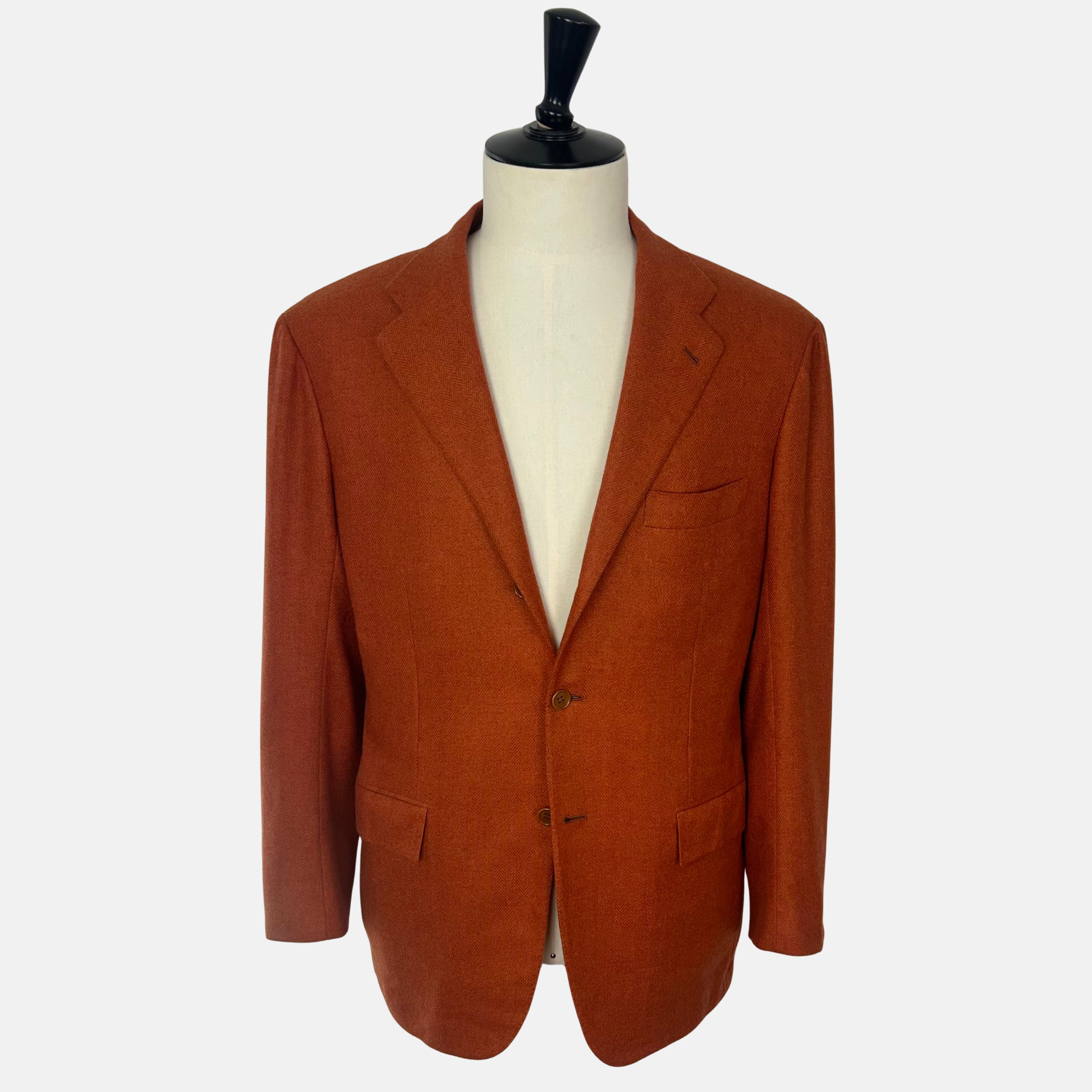 Orange Herringbone Blazer made of Cashmere (EU 52)