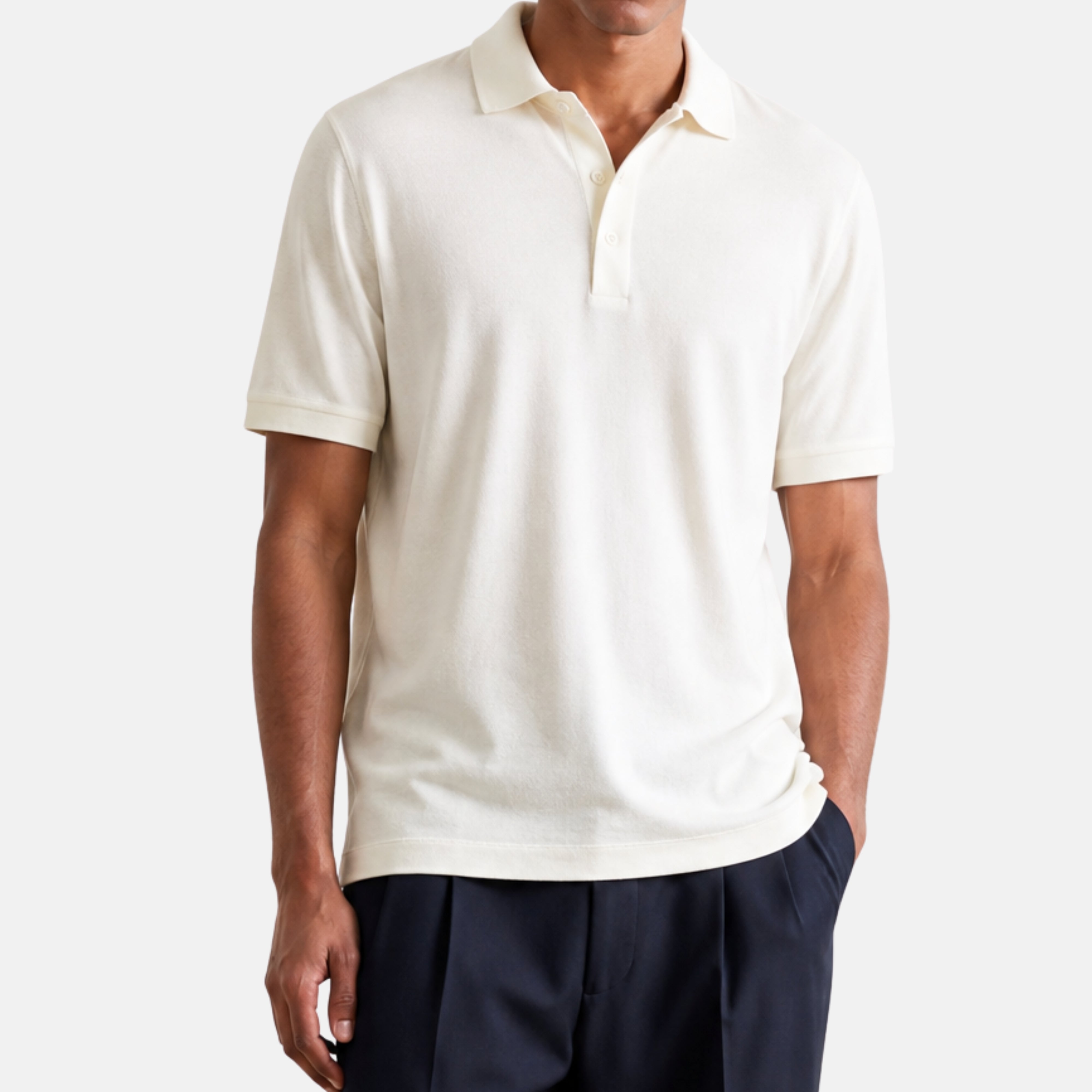White Polo Shirt made of Silk (EU 52)