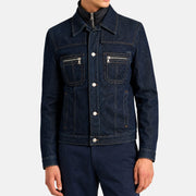 Navy Denim Jacket with Integrated Vest (EU 50)