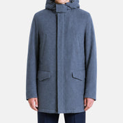 Blue Vicuna/Baby Cashmere Mink Lined Jacket with Detachable Hood (M)