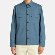 Loro Piana petrol Storm System jacket worn by a model, front view
