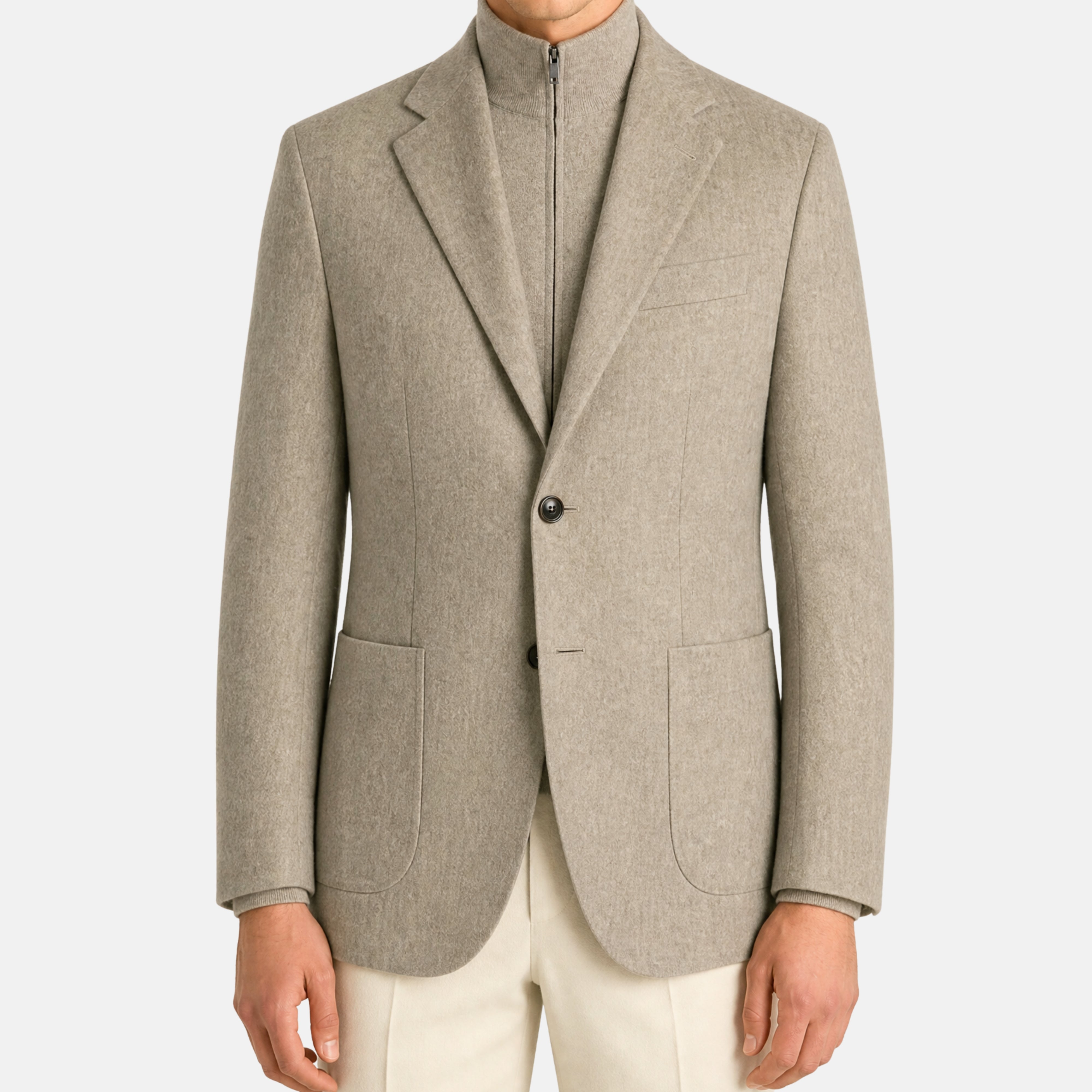 Sand Oasi Cashmere Jacket with Removable Vest (EU 52)