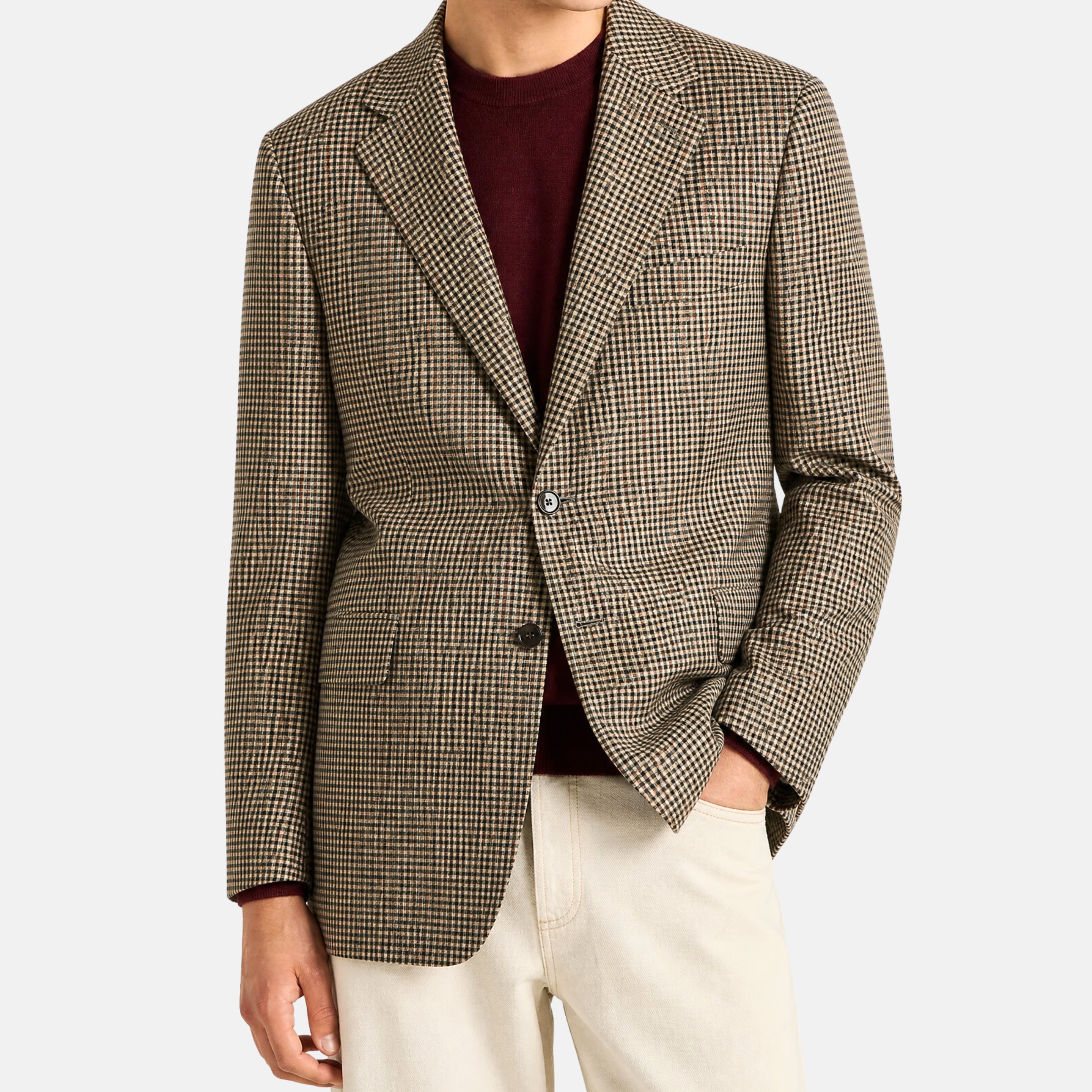 Multicoloured Checkered Blazer made of Virgin Wool (EU 56)