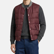 Burgundy Down Vest made of Cotton/Cashmere (M)