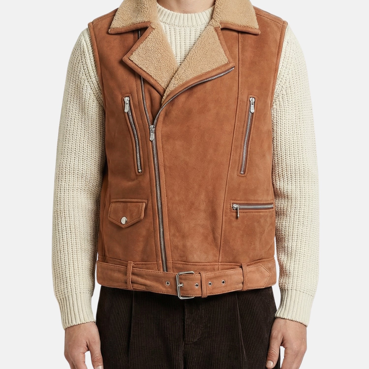 Brown Shearling Vest (M)