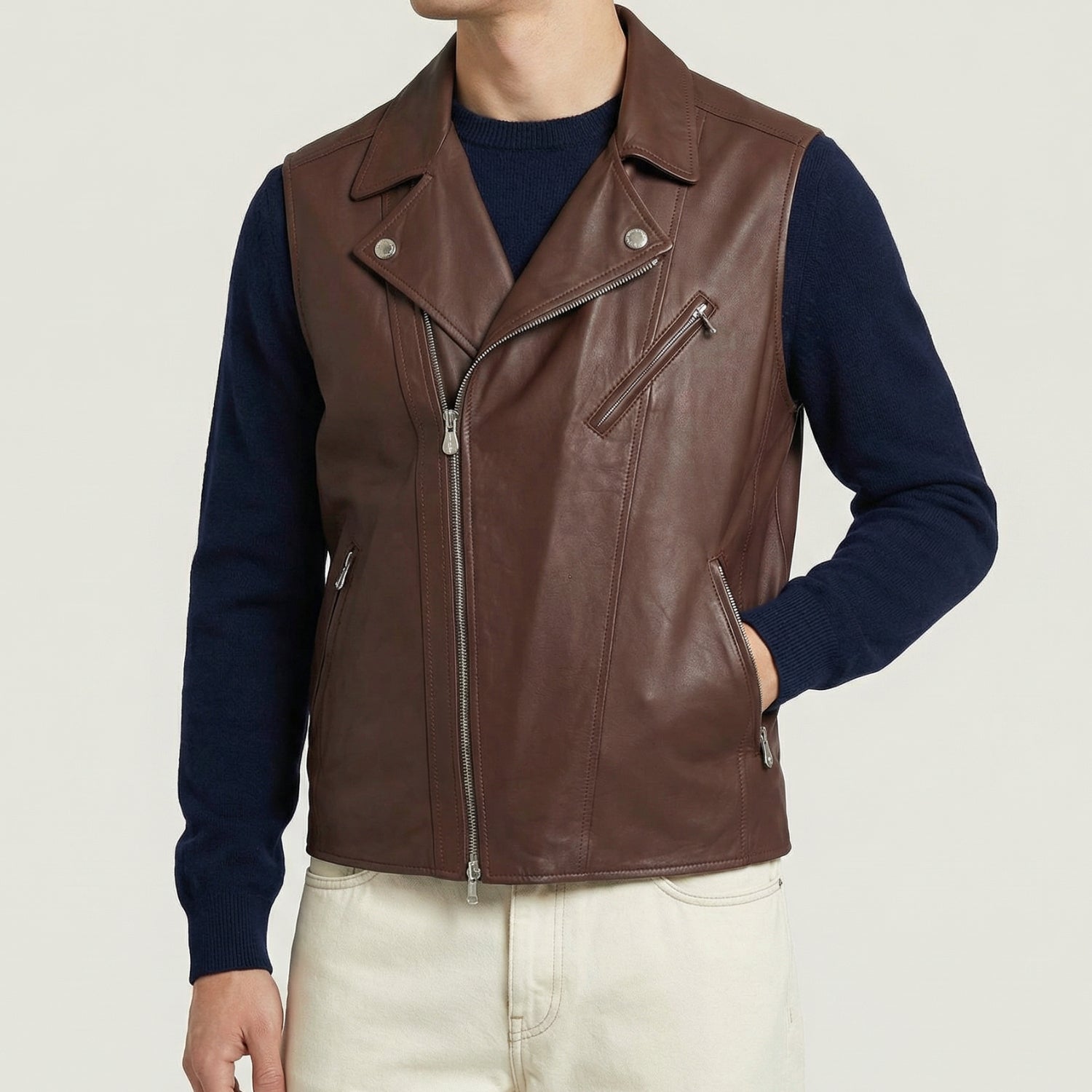 Brown Leather Vest (M)