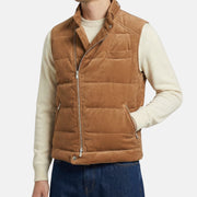 Brown Down Velvet Vest made of Cotton (S)
