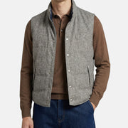 Multicolored Reversible Down Vest made of Wool/Cashmere (M)