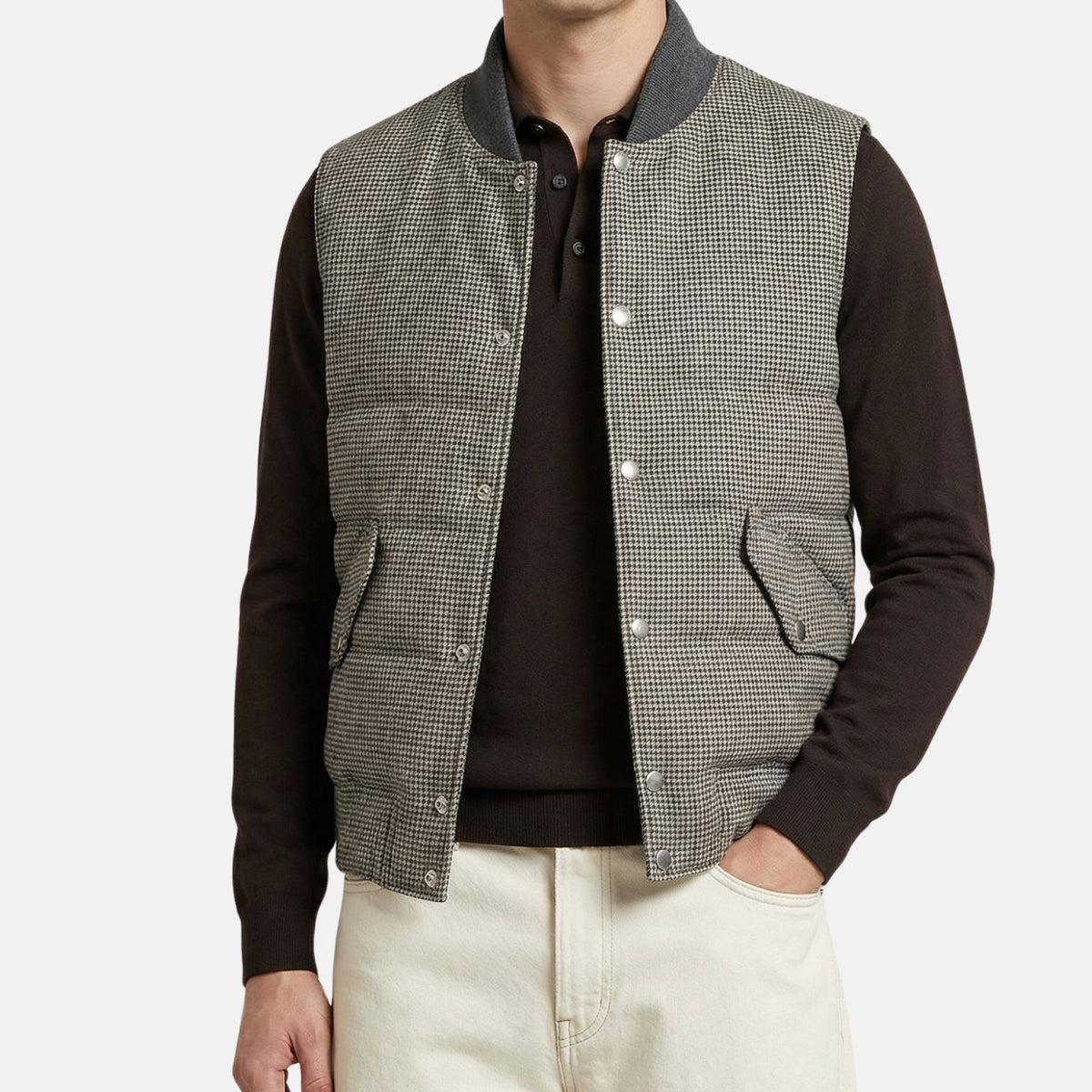 Multicolor Down Vest made of Wool/Cashmere (M)