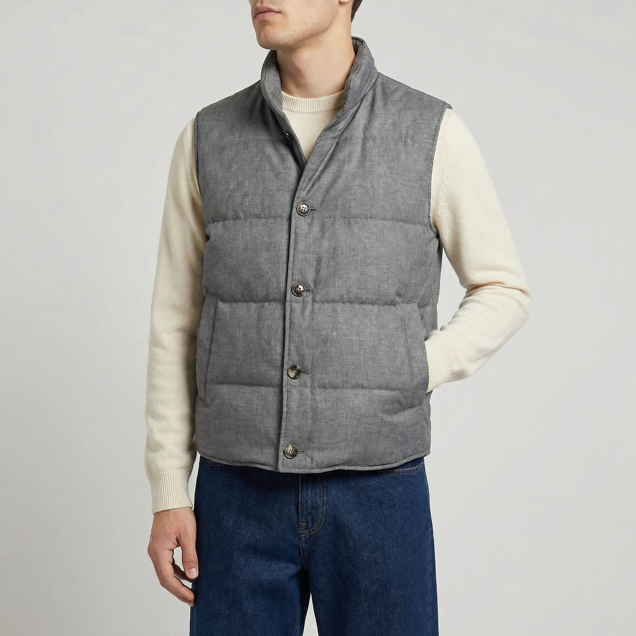 Grey Down Vest (M)
