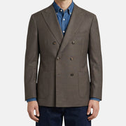 Brown Double Breasted Blazer made of Wool (EU 50)