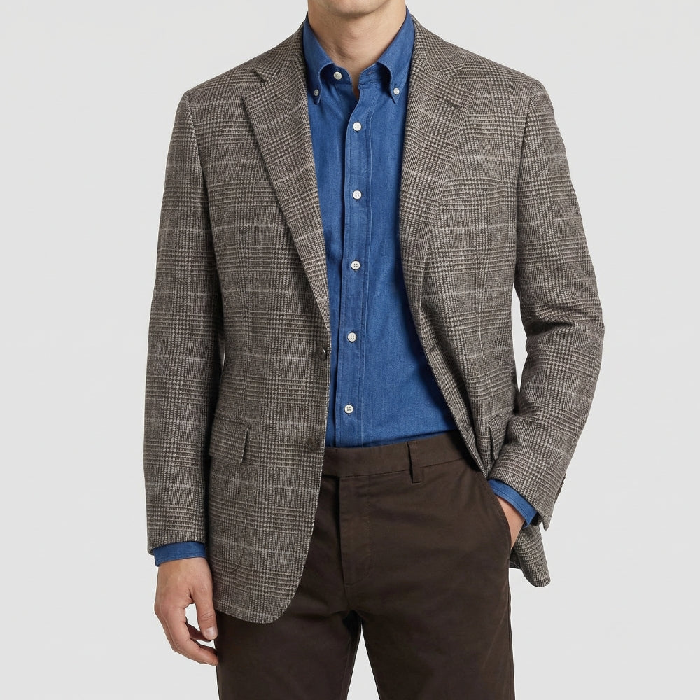 Multicolored Glencheck Cashmere Jacket (EU 52)