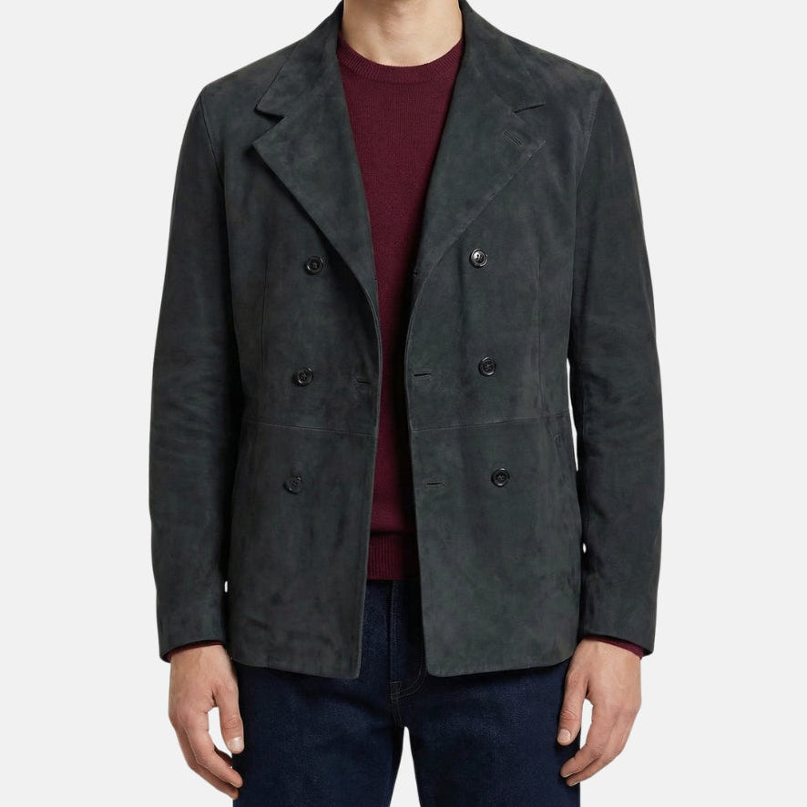 Anthrazit Peacoat made of Suede Leather (EU 50)