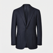 Navy Chalkstripe Suit made of Wool (EU 50)