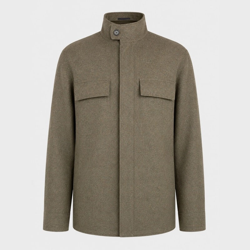 Zegna Green Oasi Cashmere Overshirt Jacket – pre-owned luxury menswear at Sanpetuna