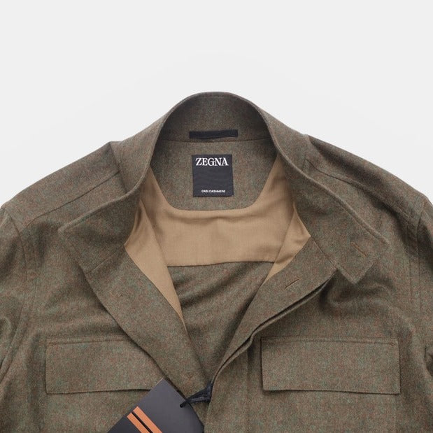 Zegna Green Oasi Cashmere Overshirt Jacket – pre-owned luxury menswear at Sanpetuna