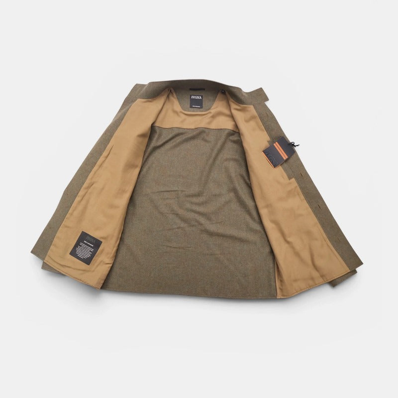 Zegna Green Oasi Cashmere Overshirt Jacket – pre-owned luxury menswear at Sanpetuna