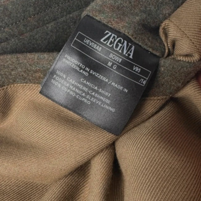 Zegna Green Oasi Cashmere Overshirt Jacket – pre-owned luxury menswear at Sanpetuna