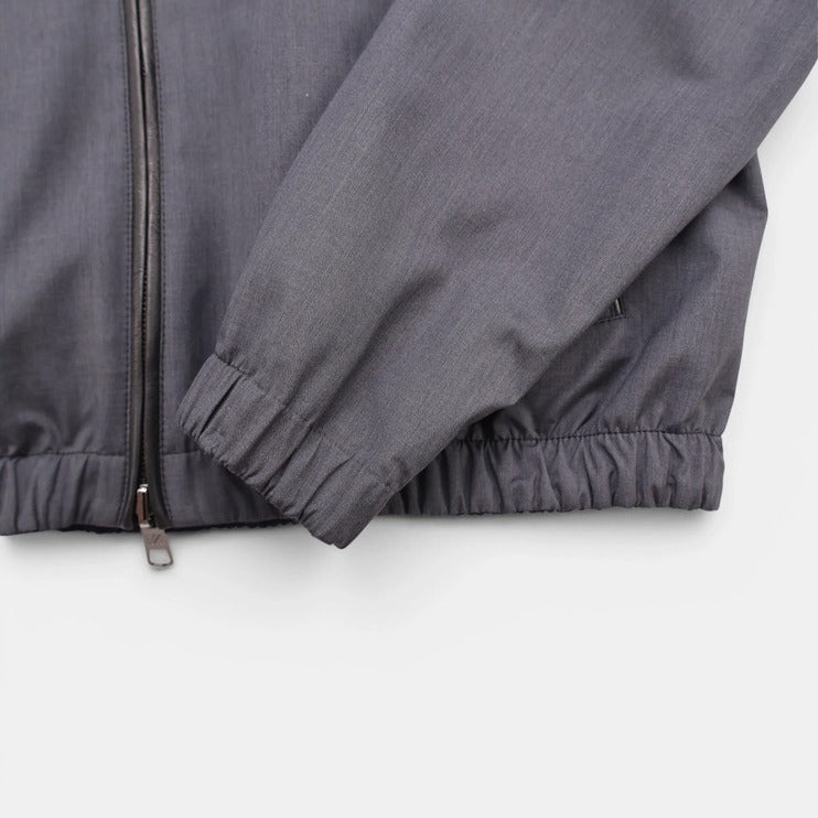 Ermenegildo Zegna Navy/Grey Wool-Silk Reversible Bomber – pre-owned luxury menswear at Sanpetuna